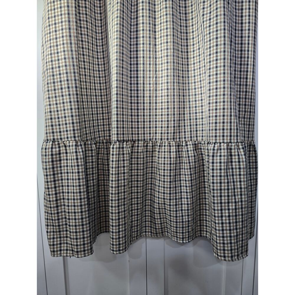 Qed London Brown Plaid Tiered Dress Size 12 | Button Front Prairie Cottagecore - Picture 13 of 16